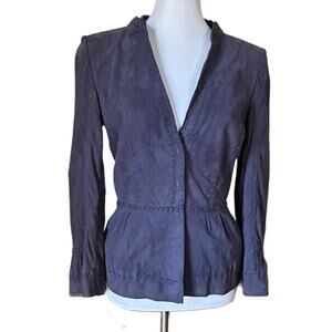 1990s Philosophy di Alberta Ferretti Suede Peplum Jacket – Made in Italy, US 8